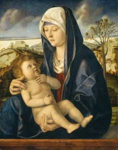 Madonna e criança em uma paisagem, c. 14901500. de Giovanni Bellini