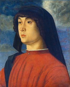 Retrato de um jovem de vermelho de Giovanni Bellini