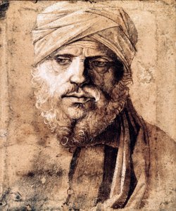 Retrato do homem com um turbante (desenho) de Giovanni Bellini