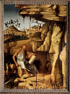 Saint Jerome in the Desert Painting de Giovanni Bellini dit il Giambellino (ca. 1430-1516) 1479 Dim 145x114 cm Palazzo Pitti Florence de Giovanni Bellini