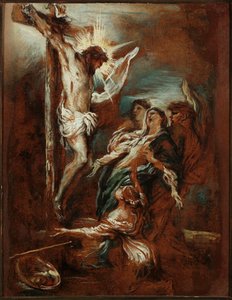 Crucifixo Pintura de Giovanni Benedetto Castiglione dit il Grechetto (1610-1665) Século XVII Genes Musei di strada nuova