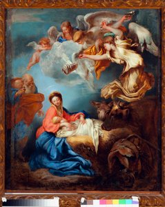 Nativite (Natividade) Pintura de Grechetto (Giovanni Benedetto Castiglione) (1610-1665)