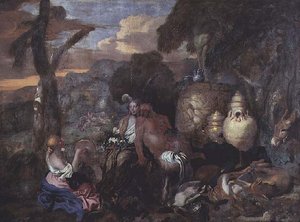 Bacantes e um sátiro de Giovanni Benedetto Castiglione