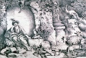 Circe mudando homens de Ulisses, c1650 de Giovanni Benedetto Castiglione