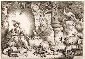 Circe transforma os homens de Ulisses em bestas de Giovanni Benedetto Castiglione