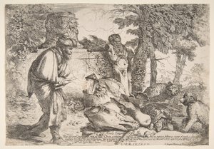 Diógenes à procura de um homem honesto, ca. 1645-47. de Giovanni Benedetto Castiglione