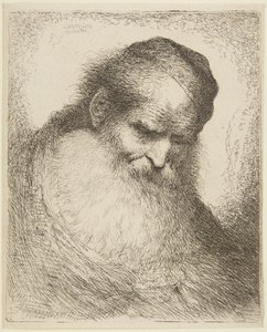 Cabeça de um velho barbudo de Giovanni Benedetto Castiglione
