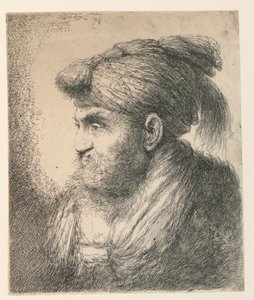 Retrato de um homem com um turbante de Giovanni Benedetto Castiglione