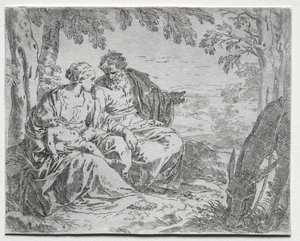 Descanse na fuga para o Egito de Giovanni Benedetto Castiglione
