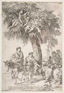A Sagrada Família em sua fuga para o Egito, ca. 1647 de Giovanni Benedetto Castiglione
