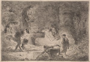 Tobit enterrando os mortos de Giovanni Benedetto Castiglione