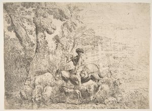 Jovem pastor a cavalo, 1638. de Giovanni Benedetto Castiglione