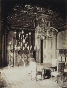 O Palácio Stroganov em São Petersburgo. A sala de jantar, década de 1860