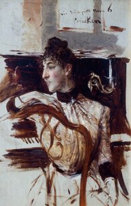 Alaide Banti em perfil de Giovanni Boldini (1842-1931) de Giovanni Boldini