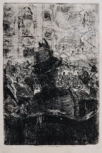 Na Operà em Paris, c.1880 (listrado em papel) de Giovanni Boldini