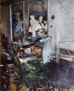 Cardeal Bernini no quarto do pintor por Giovanni Boldini (1842-1931), óleo sobre tela, 53x46 cm de Giovanni Boldini