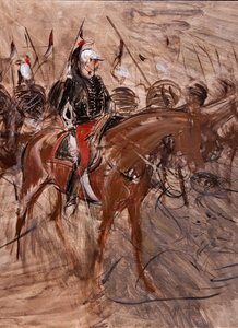Dragões a cavalo de Giovanni Boldini