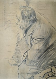 Retrato de Edgar Degas de Giovanni Boldini (1842-1931) Carvão vegetal sobre tela, 605x46 cm, ca. 1885 de Giovanni Boldini