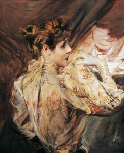 Retrato de Eleonora Duse (Vigevano 1858 - Pittsburgh 1924), atriz italiana, Pintura de Giovanni Boldini (1842-1931) de Giovanni Boldini