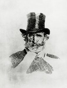 Retrato de Giuseppe Verdi (1813-1901), compositor italiano, desenho de Giovanni Boldini (1842-1931) de Giovanni Boldini