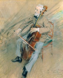 Retrato do violoncelista Gaetano Braga de Giovanni Boldini