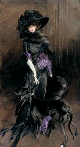 Retrato da Marchesa Luisa Casati com um galgo de Giovanni Boldini