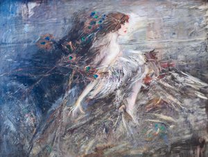 Retrato da Marquesa Casati com penas de pavão de Giovanni Boldini