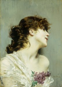 Perfil de uma jovem mulher, de Giovanni Boldini