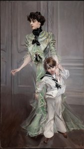 Retrato da Sra. Hugo e do seu filho, 1898. de Giovanni Boldini