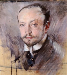 Auto-retrato, vista frontal por Giovanni Boldini (1842-1931), óleo sobre tela de Giovanni Boldini