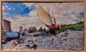 A Praia em Etretat de Giovanni Boldini
