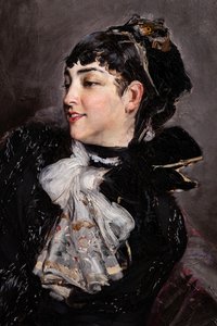 A Condessa de Rasty no Sofá, detalhe de Giovanni Boldini
