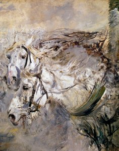 Two White Horses Painting by Giovanni Boldini (1842-1931) 1874 Dim. 153x122 cm Pistoia, Coleção Boldini de Giovanni Boldini