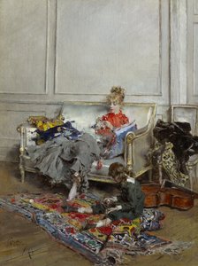 Croché de mulher jovem, 1875 de Giovanni Boldini