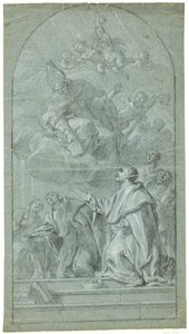Monges agostinianos recebendo a regra de sua ordem de Santo Agostinho de Giovanni Bonati