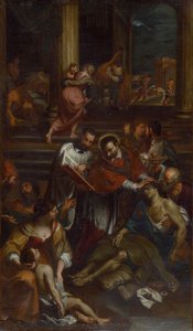 São Carlos Borromeo entre as vítimas da peste, segunda metade do século XVII. de Giovanni Bonatti