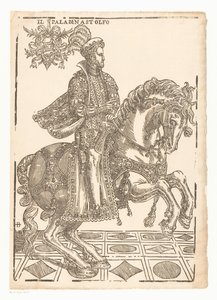 Astolfo a cavalo
Il paladino Astolfo (título sobre o objecto) de Giovanni Britto