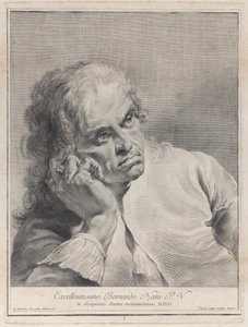 Homem pensativo descansando a cabeça na mão, 1743. de Giovanni Cattini