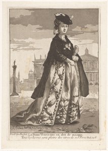 A Dama Veneziana La Dame Venitienne en habit de masque (título no objeto) Retratos diversos (título da série) de Giovanni David