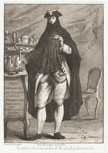 Le Masque au caffé (O homem mascarado tomando café)