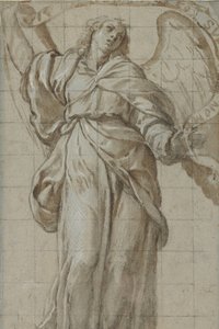 Anjo em pé segurando um pergaminho, ca. 1614. de Giovanni Domenico Caresana