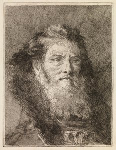 Homem de cabeça descoberta virado para a direita de Giovanni Domenico Tiepolo