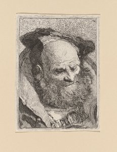 Velho barbudo, da Raccolta di Teste (colecção de cabeças) de Giovanni Domenico Tiepolo