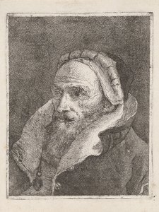 Ancião barbudo com boné, da «Raccolta di Teste» (Coleção de Cabeças) de Giovanni Domenico Tiepolo