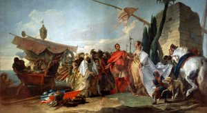 César encontrando Cleópatra, 1747. de Giovanni Domenico Tiepolo