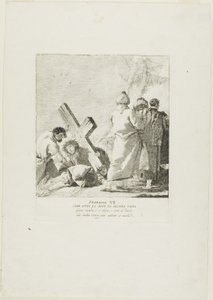 Cristo cai sob a cruz pela segunda vez, prato sete da Via-Sacra de Giovanni Domenico Tiepolo
