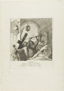 Cristo recebe a cruz, prato 2 da Via Sacra de Giovanni Domenico Tiepolo