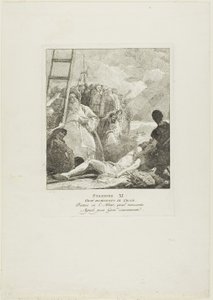Cristo está pregado na cruz, prato onze da Via-Sacra de Giovanni Domenico Tiepolo
