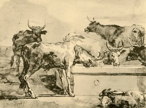Rega de vacas, meados do século XVIII, 1928 de Giovanni Domenico Tiepolo