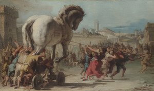 A procissão do cavalo de Tróia para Tróia. Por volta de 1760